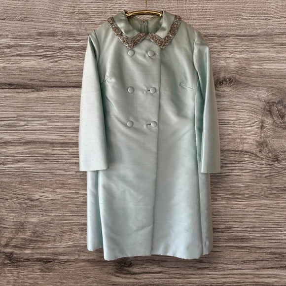 🌸 "Elegant Mint Ensemble" Vintage Dress and Jacket Set 🌸 - Picture 1 of 14